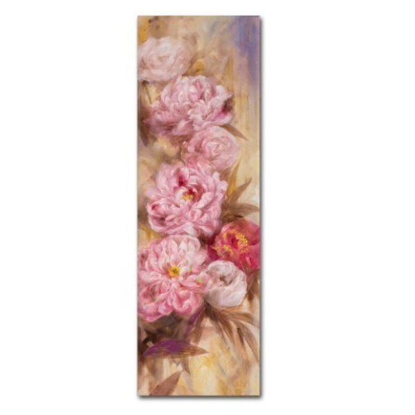 Li Bo 'Peonies I' Canvas Art, 6x19, Trademark Fine Art, Mfr#: ALI0754-C619GG